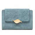 New Women Nubuck leather Leaf Medium Design Wallet Female Coin Purse Purse High Capacity Card Holders Wallets. 