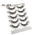 Wet Comic Barbie Sharp Thai Makeup Thick 5 Pairs of Fake Eyelashes, Natural Slim, Simulated Curling, Hard Stem Eyelashes.