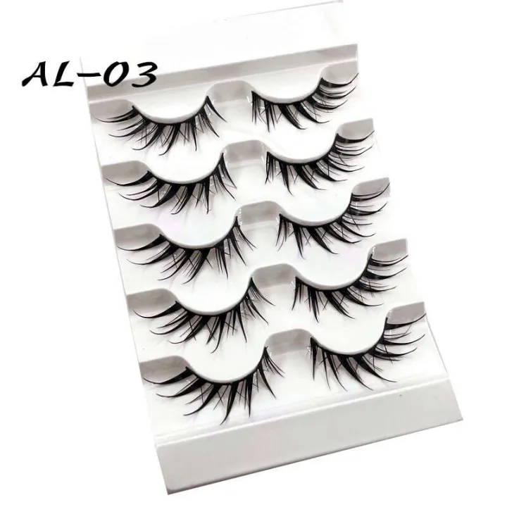 Wet%20Comic%20Barbie%20Sharp%20Thai%20Makeup%20Thick%205%20Pairs%20of%20Fake%20Eyelashes,%20Natural%20Slim,%20Simulated%20Curling,%20Hard%20Stem%20Eyelashes%20-%20Image%204