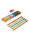 Neon Pencils with Eraser and Sharpener - 10pcs (Pack of One).