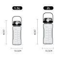 Large Capacity 1500ml/2000ml Sports Drinking Bottle for Men Women Water Bottle with Straw Outdoor Camping Fitness Drinkware. 