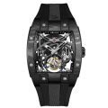 OBLVLO Top Watch Brand Sport Watch For Man Square Skeleton Tourbillon Automatic Watch Steel Rubber Strap Watches EM-RT. 