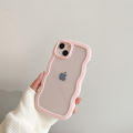 Fashion Transparent Curly Wave Case for iPhone 11 12 13 14 15 Pro Max 7 8 Plus X XR XS Shockproof Bumper Cover Capa Aesthetic. 