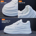 2024 Spring New Korean Version Ins Tide Little White Shoes School Girls Board Shoes Thick-soled Heightened Flatwood Casual Shoes HB71. 