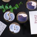2 PCS Silicone Molds Yin Yang Candle Mold Tai Chi Soap Wax Mold. 