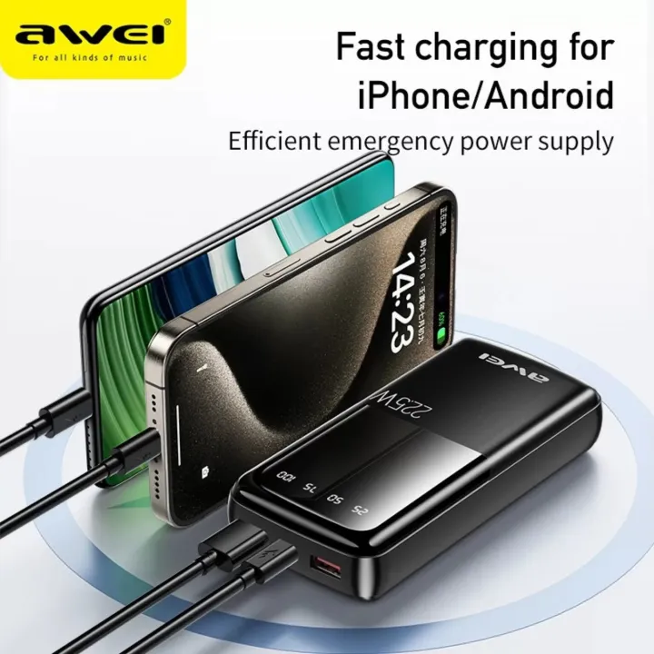 Awei%20P13K%2020000mAh%20Super%20Fast%20Charge%2022.5W%20PD+QC%20Digital%20Display%20Slim%20Powerbank%20-%20Image%203