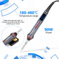 KOGEEK HANDSKIT 90W L-ED Digital Soldering Iron Set Adjustable Temperature Electric Soldering Iron 4 Wire Core Welding Tools with Automatic Sleep.