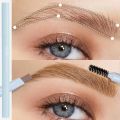 Rotatable Triangle Eyebrow Pencil with Brush Waterproof Lasting Double Ended Black Brown Non-Smudged Eye Brow Tattoo Brow Makeup.