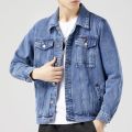 2024 Jacket Men's Casual Cotton Black Denim Jaqueta Jeans Masculina Slim Washed Retro Classic Blue Jeans Coat Male Men Clothing. 