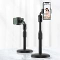 360 Rotate Phone Holder Stand For Live Streaming - Mobile Stand -black. 