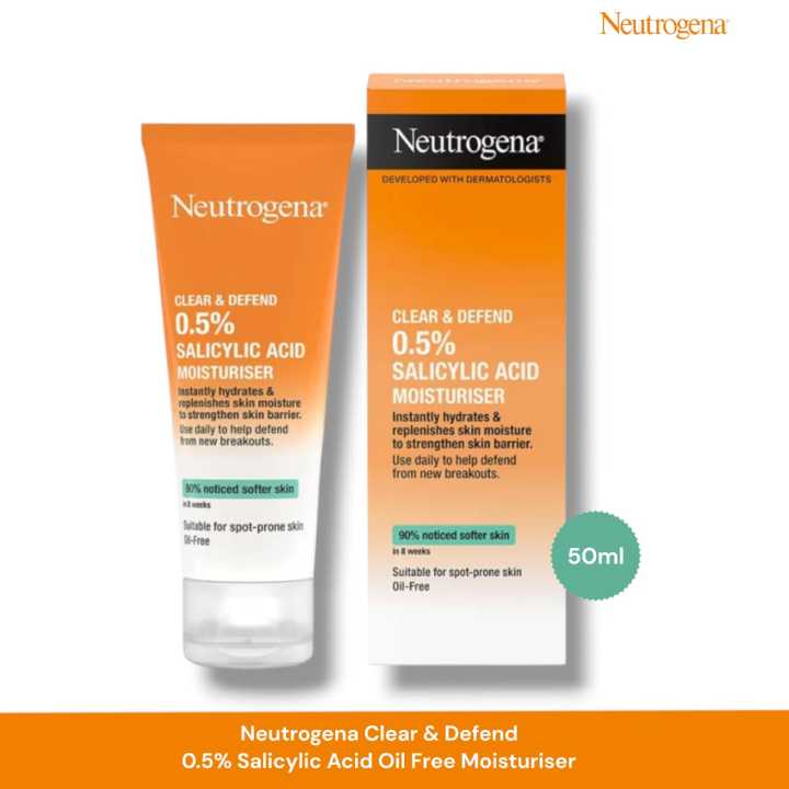 Neutrogena Clear & Defend 0.5% Salicylic Acid Oil Free Moisturiser, 50ml