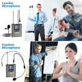 BOMGE Dual Wireless Microphone System Headset Mic/Stand Mic/Lavalier Lapel Mic with Rechargeable Bodypack Transmitter Receiver.
