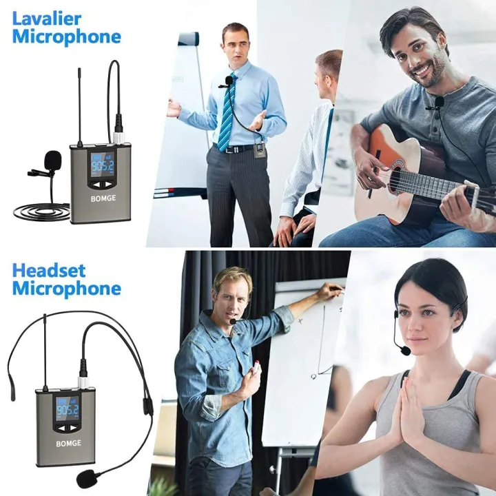 BOMGE%20Dual%20Wireless%20Microphone%20System%20Headset%20Mic/Stand%20Mic/Lavalier%20Lapel%20Mic%20with%20Rechargeable%20Bodypack%20Transmitter%20Receiver%20-%20Image%203