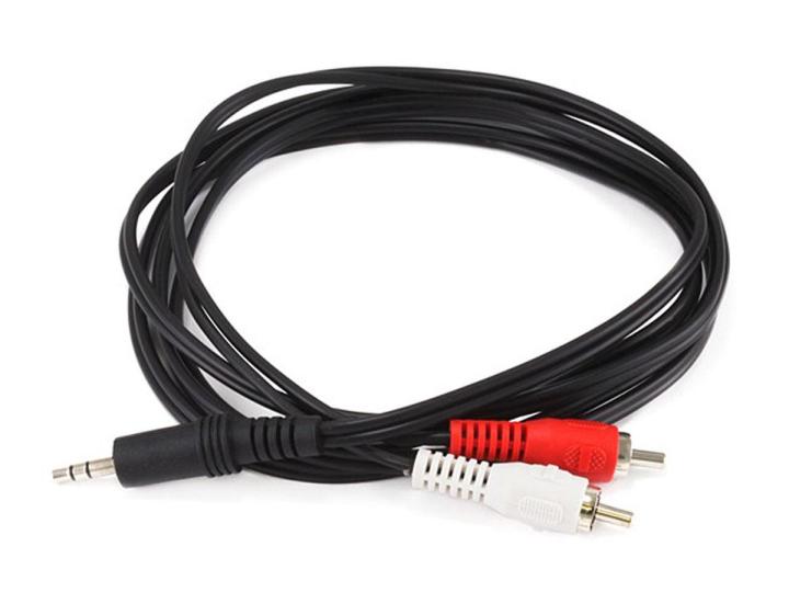 3.5mm%20Stereo%20Plug/2%20RCA%20Plug%20Cable,%20Black,%203.5mm%20to%20AV%20Cable,%201/2%20Cable,%20Black%20-%20Image%202