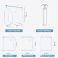 8pcs Vacuum Storage Bags Set with Hand Pump for Travel Home Bedding Comforter Pillow Clothes Space Saving Transparent Vacuum Bag. 