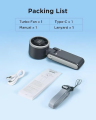 Portable Handheld Turbo Fan, 5 Gear Wind, Battery Operated, Up to 12 Working Hours, Hand Fan with Air Turbo Tech.