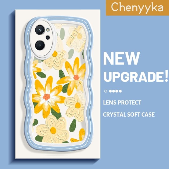 Chenyyka%20For%20Realme%209i%20Case%20Fashion%20Literary%20Flower%20Pattern%20Colorful%20Lovely%20Wave%20Border%20Soft%20Clear%20Shockproof%20Phone%20Cases%20Creative%20Camera%20Transparent%20Casing%20Simple%20Gentle%20Protective%20Cover%20-%20Image%209