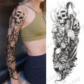 Full Sleeve Temporary Tattoos For Women Men Realistic Skulls Roses Tigers Lions Tattoo Stickers Thigh Waterproof Tatoos. 