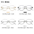 OQ BOGA 4 Colors Proof Radiation Anti Blue Light Metal Full Rim Computer Glasses Women Men Fashion Eye Protection Irregular Pearl Frame Eyewear. 
