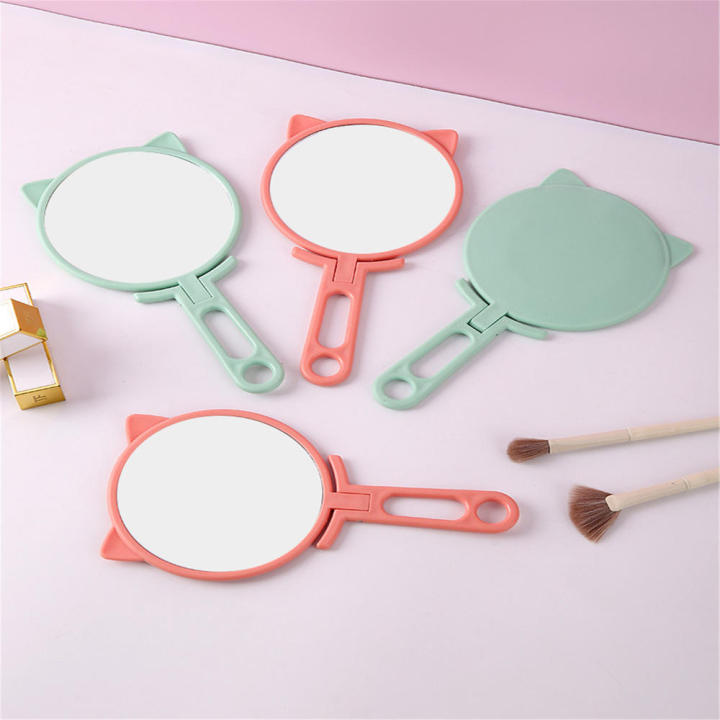 plastic%20Hand-held%20makeup%20mirror%20Magnifying%20lens%20Portable%20mirror%20Folding%20handle%20make-up%20mirror%20for%20Travel%20Daily%20makeup%20routine%20-%20Image%207