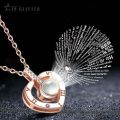 I Love You In 100 Languages Necklace Micro Engraving Light Projection Love Pendant Necklace Female Jewelry Gift Christmas Gift. 
