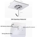 Transparent Adhesive Sticker Abs Plastic + Steel Hook Hanger, For Home.