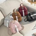 Women's Mini Backpack Luxury PU Leather Backpack Cute Graceful Bagpack Small School Bags for Girls Bow-knot Leaf Zipper. 