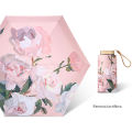 Small Portable Umbrella Woman Mini Pocket 5/6-folding Umbrella Rain Fashionable Oil Painting Travel Parasol Windproof Umbrella. 