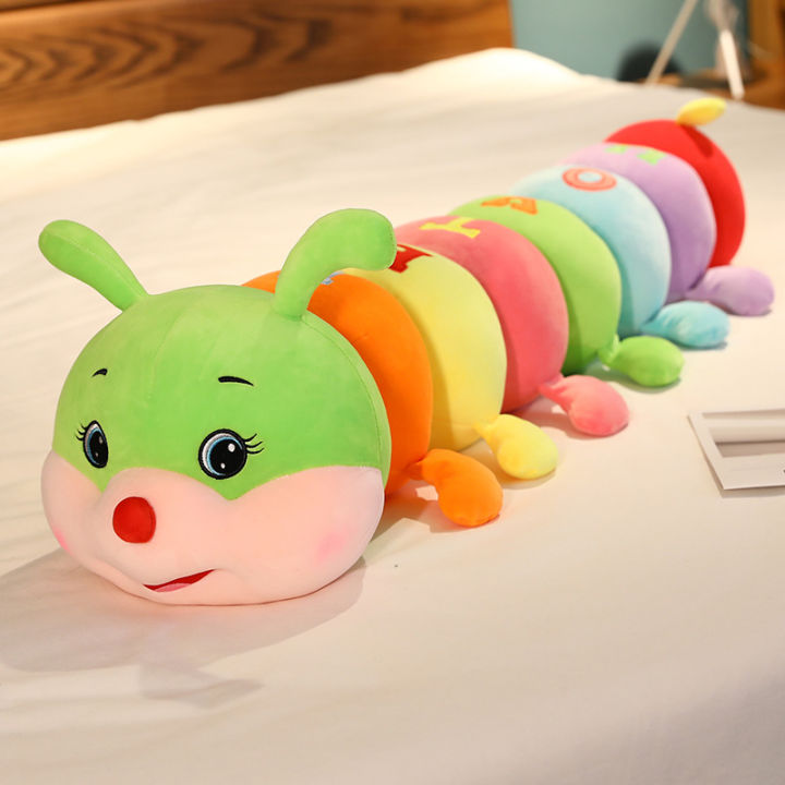 Cater pillar Doll Colorful Long Soft Cushion Educational cat pillow Gift