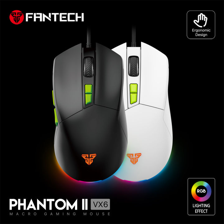 FANTECH PHANTOM II VX6 RGB USB Wired Gaming Mouse 7200 DPI 7D
