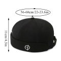 【Buried Buzie】Fashion Men Cotton Docker Cap Skullcap Retro Brimless Hip Hop Hats Multipurpos Portable Solid Color Adjustable Soft Top Hats.