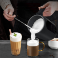 Automatic Household Frother Automatic Hot and Cold Foam Machine Frother Milk Froth Stirring Cup Coffee Frother (US Plug). 