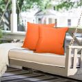 6 Pcs Outdoor Waterproof Throw Pillow Covers Water Resistant Garden Chair Cushion Case, 2 Pcs Orange & 4 Pcs Blue-Green. 