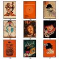 43 Designs Crime Film A Clockwork Orange Kraftpaper Poster Artwork Homedecal Fancy Wall Sticker for Coffee House.