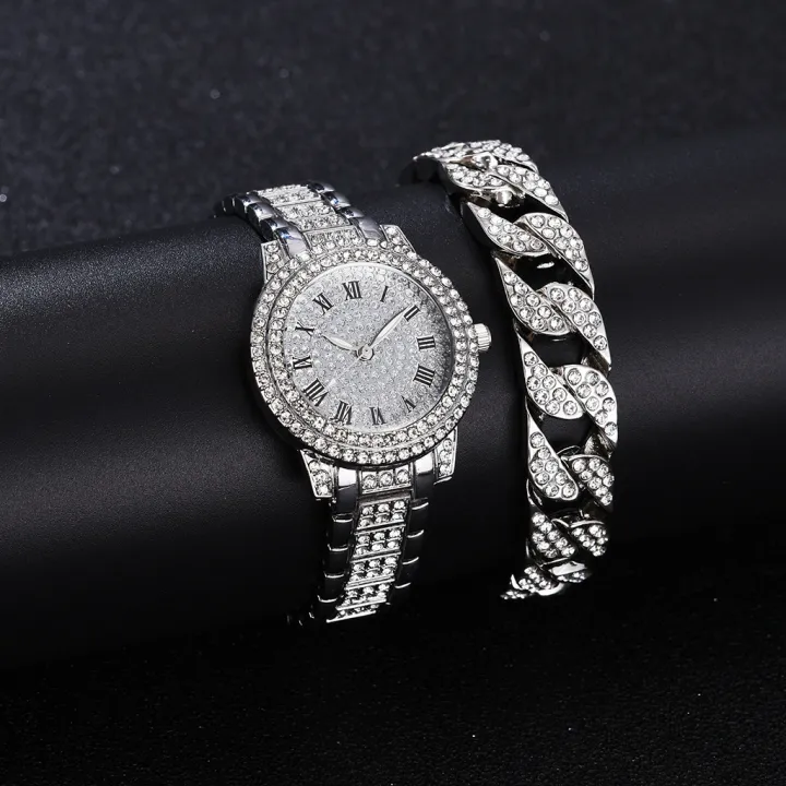 Women's%20Fashion%20Full%20Diamond%20Quartz%20Watch%20with%20Bracelet%202pcs%20Set%20-%20Image%202
