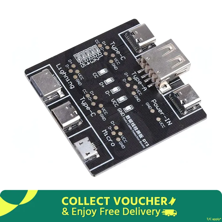 DT3 USB Cable Tester Data Cable Detection Board for IOS Android Micro Type-C Short Circuit on-Off Switching Test Board Tool