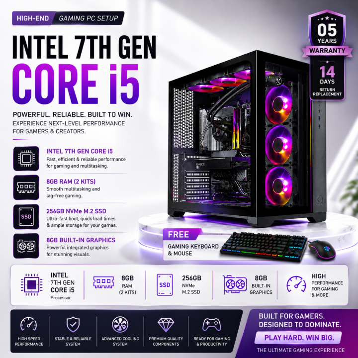 Intel Core I5 Computer Ram Intel 7th Gen Core i5 - Ram 8GB 2 Kits - Ssd 256GB Nvme M.2 - Graphics ...