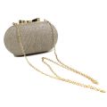 Fashion Golden Evening Clutch Bag Women Bags Wedding Shiny Handbags Bridal Metal Bow Clutches Bag Chain Shoulder Bag.