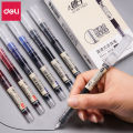 Deli straight liquid rollerball pen student needle tube gel pen 0.5 water-based pen signature pen black pen manufacturers wholesale.