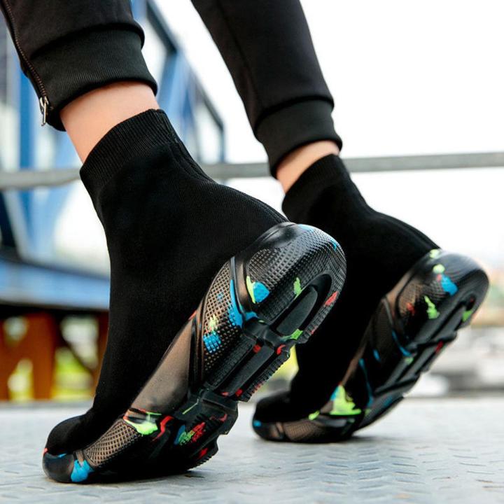 Simple Stretch Sock Shoes Women's Autumn and Winter High-Top