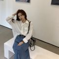 Spring 2022 New Korean Style Hong Kong Style Vintage Long Sleeve Shirt Women's Loose Outer Wear All-Match Mid-Length Western Style Shirt. 