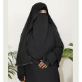 NIQAB MUSLIM HIJAB IRANI 3 LAYERS ISLAMIC Face Cover Burka Nikab.