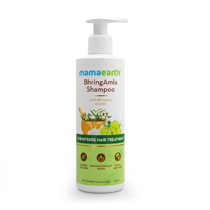 Mamaearth BhringAmla Shampoo for dry & frizzy hair with Bhringraj & Amla for Intense Hair Treatment-250 ml