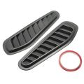 2Pcs Car Simulation Shark Air Vent Universal Glossy Black Sport Racing Air Flow Vent Bonnet Hood Scoop Cover Trim. 