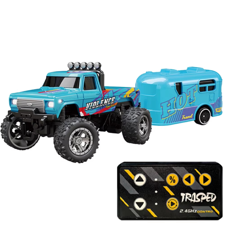 TRASPED Mini RC Monster Car 1:64 RC Monster Truck Off-Road Climbing Car 2.4Ghz Remote Control Adjustable Speed/Steering Children Toy Gift