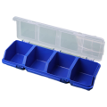 Parts Storage Box Plastic Screw Organizer Box with 4 Compartment Tool Part Container Bin with Lid Display Storage Case A. 