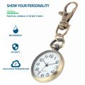 R ze Quartz Movement Keychain Keyring Watch Pocket Watch Round Dial. 