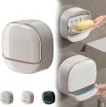 Soap Holder With Lid Drain Soap Box Punch-Free Flip-Top Soap Dish Creative Waterproof Storage Rack Bathroom Accessories. 