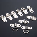 10Pcs Boat Trailers D Ring Durable Tie Down Hook Rope Cleat Load Anchor Metal Flat Seamless D Ring D Button Half Round Buckle. 