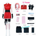 Haruno Sakura Cosplay Shippuden Anime Costume Wig Women Girls Skirt Outfit Unisex Ninja Cartoon Halloween Carnival Costume. 